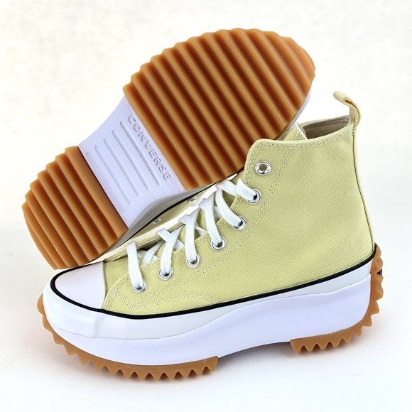 Converse Run Star Hike Lemon Gum Women's Shoes Sneakers Platform Yellow White - Picture 2 of 11